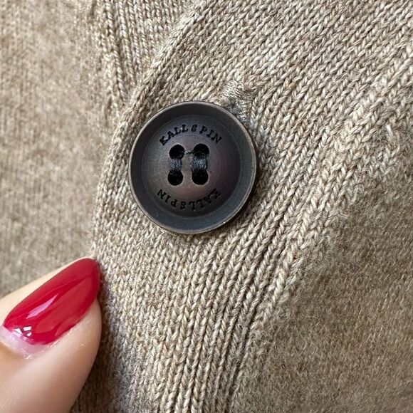 KALLSPIN Men's V Neck Button Front Cashmere Blend Knit Stretch Sweater Size XL - Picture 8 of 8